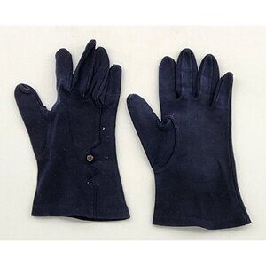 VTG Wear Right Blue Wrist Length Cotton Gloves Made In Western Germany Size 6.5